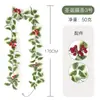 Vides Artificiales Rojas de Navidad Venta Caliente Transfronteriza Vides de Plantas Artificiales Verdes Vides de Hojas Navideñas Decoración al por Mayor Amazon