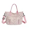Estilo Nuevo Transfronterizo Pana Bolsa Bento Gran Capacidad Casual Estampado Leopardo Bolso de Hombro Cruzado Bolso Tote para Viajes de Negocios Moderno