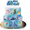 Combinação de Aniversário do Bebê Estrela Stitch Festa de Aniversário Desenho Animado Tema de Desenho Animado Infantil Cartão do Stitch