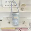 57141 Bolsita para Taza Acolchada de Tela a Cuadros, Bolso de Mano, Bolsa para Taza de Agua, Antiescaldaduras, Suave y Portátil, Bolsita para Taza de Bebida Definitiva