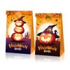 Bolsa de papel kraft LB107 con diseño de calabaza, fantasma y murciélago para Halloween, ideal como regalo de fiesta o para dulces.