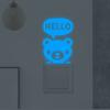 Novos adesivos personalizados YG68 luminosos HELLO urso três cores interruptor adesivos casa decoração de parede adesivos de parede