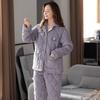 Pijama acolchado de invierno para mujer, de tres capas, de forro polar coral grueso, chaqueta acolchada de algodón para otoño e invierno, ropa exterior con forro polar, ropa de abrigo para el hogar.