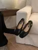 Zapatos planos bajos tipo lazo de hada modelo nuevo 2026, zapatos de entrenamiento alemanes estilo retro coreano con bloques de color