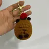Muñeca Capibara Tejida a Crochet de Lana Más Vendida Llavero Terminado Adornos Muñeca de Dibujos Animados Tejida Decorativa Regalo