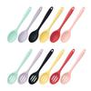 Utensílios de Cozinha Multicor Peça Única Silicone Tudo Incluído Escorredor Colher de Sopa Colher de Mistura Colher de Cozinha para Cozinhar Conjunto de Duas Peças