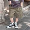 Roupas Infantis Aimo Beibei Algodão Lavável Durável Shorts Cargo para Crianças com Bolsos Grandes para Meninos e Meninas 2026 Shorts Retrô de Verão