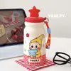 Copo de Água Fofo de Desenho Animado de Aço Inoxidável 304 Termos Pequeno para Meninas Estudante Portátil Item Quente de Celebridade da Internet