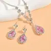 Juego de Collar y Pulsera de Joyería para Novia con Pedrería y Circonita para Vestido de Boda Accesorios de Boda para Dama de Honor Juego de Dos Piezas de Alta Gama