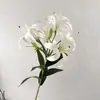 Lírios realistas de alta qualidade em EVA, ornamentos florais para decoração de casamento e casa, flores artificiais para paisagismo, flores plásticas