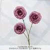 Flores Artificiales Rosas Burbuja de 3 Cabezas Rosas Estilo Europeo Decoración de Boda Decoración del Hogar Adornos de Flores Falsas Hechos a Mano Transfronterizos Venta al por Mayor