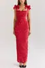 Ropa de Mujer Nueva Transfronteriza Europea y Americana 2025 Amazon Color Sólido Hueco Lazo Elegante Sexy Ajustado Vestido