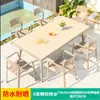 Mesa y Silla para Exteriores Mojia Combinación Tienda de Té con Leche Mesa de Comedor de Aleación de Aluminio Terraza Exterior Patio Exterior Ocio Mesa y Silla de PVC