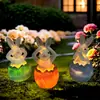 Luz de Atmosfera para Gramado e Jardim de Páscoa Bateria de Botão Coelho Ornamento de Jardim de Resina Decoração de Paisagem Luz Noturna