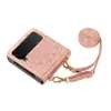 Adequado para Capa de Celular Samsung Zflip8 6/7 Crossbody Flip5/4/ Capa Protetora Dobrável com Cordão de Flor Mandala 70% de Desconto Transfronteiriço