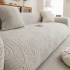Funda de Sofá Jacquard de Terciopelo Estilo Crema Cubierta Completa Otoño Invierno Engrosada Resistente a Arañazos de Gato Funda de Cojín Universal para Sofá Cubierta Protectora Venta al por Mayor