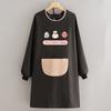 Roupa exterior espessada de manga comprida, novo macacão quente forrado com lã, avental feminino impermeável antiincrustante, jaqueta grande, roupa de trabalho, jaqueta com estampa
