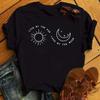 Ropa de Verano Europea y Americana 2025 para Mujer Estilo Harajuku Luna Estrellas Kawaii Camiseta de Manga Corta para Mujer Top Dulce y Lindo
