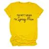 EU NÃO SOU MÁ, SOU PICANTE Camiseta Feminina Casual Fashionável de Gola Redonda e Manga Curta - Amazon Ebay Site Independente