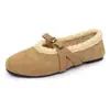 Zapatos Planos Cálidos Forrados de Terciopelo Francés Zapatos Peludos para Mujer 2026 Otoño/Invierno Nuevos Retro Punta Redonda Corte Bajo Zapatos Mary Jane