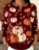 2026 Nuevo Suéter Falso Transfronterizo de Halloween con Estampado de Calabaza Top para Mujer con Botones Casual Amazon Otoño/Invierno