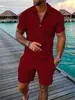 2026 Estilo Nuevo Europeo para Hombre Estación Independiente Fuente Casual Bloque de Color POLO Cremallera Cuello Solapa Camisa Manga Corta Conjunto