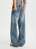 Ropa de Hombre Fengshe / Novedad Primavera 2026 Estilo Americano Moderno Holgado Línea A Pierna Recta Jeans Lavado Natural