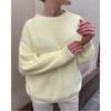 Suéter de Imitación de Visón Transfronterizo Europeo y Americano para Otoño e Invierno para Mujer, Estilo Perezoso, Holgado, Tejido Súper Suave de Manga Larga para Mujer, Versátil