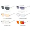 2026 Nuevas Gafas de Sol Coreanas de Moda Estilo Estrella Sin Marco Estilo Millennial Hot Girl para Mujer Moda Tendencia Calle de Gama Alta Gafas de Sol