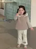Chaqueta Chaleco de Peluche para Niños 2026 Nuevo Estilo Coreano Ropa para Niños Ropa de Invierno para Bebés Conjunto de Capa Base Forrada de Forro Polar para Niñas