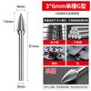 Lima rotativa de liga dura Hu Hao 3*6mm cabeça de retificação cortador elétrico moedor elétrico de metal furadeira fresa de aço tungstênio