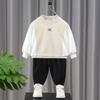 Roupas de primavera para meninos 2025 Novo bonito e moderno infantil primavera e outono esportes meninos bebê conjunto de moletom de duas peças