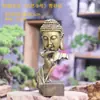 Decoración de Sala de Té con Flores para Jardinería Estilo Chino, Adorno para Acuario Sakyamuni, Figura de Buda para Entrada del Hogar