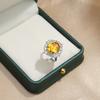 Joias Transfronteiriças Moda Vintage Nupcial Imitação Cor Tesouro Anel de Cristal Micro-cravado com Zircônio Nicho Luz Luxo Anel de Dedo High-end