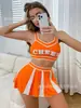 Conjunto de Uniforme de Porrista Europeo y Americano Transfronterizo para Adultos Cheer Sexy Atuendo de Performance de Fútbol Disfraz de Baile para Mujeres Diversión de Verano