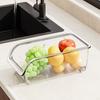 Caja de Almacenamiento para Refrigerador Transparente de Grado Alimenticio con Ruedas Caja para Cocina Caja para Huevos Caja Drenante para Uso Doméstico