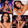 Pegatinas de Tatuaje Láser Transfronterizas Impermeables Corazón de San Valentín Europeo y Americano Huella de Labios Latido Dibujos Animados Pegatinas de Maquillaje Tatuaje