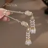 Adornado con Perlas y Cuentas Doradas - Estilo Étnico Pin Lateral de Perlas Borla Original Pinza Elegante para el Cabello Tocado de Combinación Diaria Hanfu Qipao