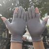 Dos dedos y medio expuestos negro puro hombres y mujeres entrega de paquetes nylon protección laboral conducción guantes finos con 2 dedos expuestos