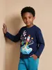 2026 Nueva Camiseta de Manga Larga de Otoño para Niños Estilo Europeo y Americano Estampado de Cohete Top de Manga Larga para Niños Dropshipping