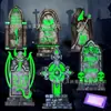 Señales Exteriores Luminiscentes para Halloween 2026: Esqueleto, Lápida, Fantasma, Gato Negro, Prohibido el Paso al Patio Señales