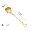 Cuchara de Acero Inoxidable en Forma de Corazón Cuchara para Café Postre Cuchara Creativa para Helado Cuchara Pequeña Regalo de Acompañamiento para Boda Cuchara de Amor