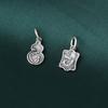Colgante pequeño de loto estilo chino envejecido mate vintage de plata s925, koi silver brand, cuerda trenzada con cuentas, accesorios de plata