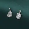 Prata S925 Retrô Fosca Estilo Chinês Antigo Lótus Pingente Pequeno Carpa Medalha de Prata Fio de Contas DIY Acessórios de Prata