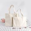 Bolsa de lona lisa al por mayor color fijo impresión algodón protección ambiental pintada a mano diy bolso de hombro punto bolsa de lino fruncida