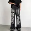 Jeans Masculino Casual Vintage Reto Solto com Rasgos e Remendos Novo Estilo Verão 2026 Transfronteiriço