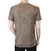 Estación Europea Camiseta de Manga Corta de Seda de Hielo para Hombre Verano Jacquard de Alta Gama Taladrado en Caliente Camiseta de Cuello Redondo Top de Media Manga para Hombre Maduro