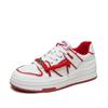 Tenis de Piel con Cordones y Suela Gruesa para Mujer, Punta Redonda, Bajos, Transpirables, Combinables, Deportivos, Casuales, Primavera 2023, Nuevos Colores
