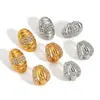 Pendientes Clásicos Transfronterizos con Forma de Croissant de Acero Inoxidable, Pendientes Galvanizados al Vacío de Oro de 18K, Pendientes de Acero de Titanio Que No Se Desvanecen