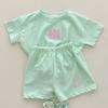 Conjunto Casual de Algodón de Manga Corta para Bebé y Niño con Estilo Ins Coreano Color Caramelo Camiseta con Letras de Bebé y Smiley Shorts Conjunto de Dos Piezas
